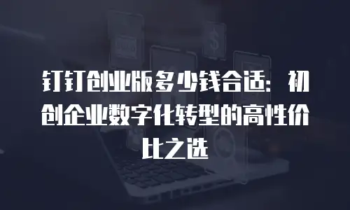 钉钉创业版多少钱合适：初创企业数字化转型的高性价比之选