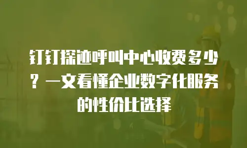 钉钉探迹呼叫中心收费多少？一文看懂企业数字化服务的性价比选择