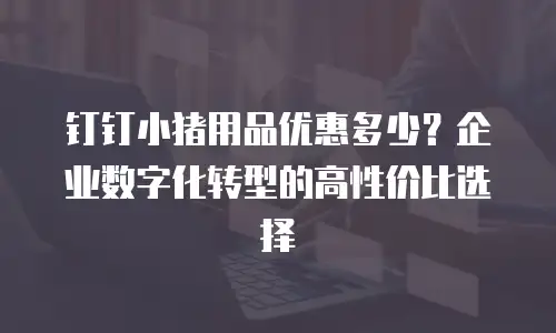 钉钉小猪用品优惠多少？企业数字化转型的高性价比选择