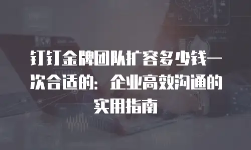 钉钉金牌团队扩容多少钱一次合适的：企业高效沟通的实用指南