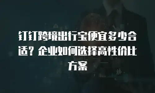 钉钉跨境出行宝便宜多少合适？企业如何选择高性价比方案