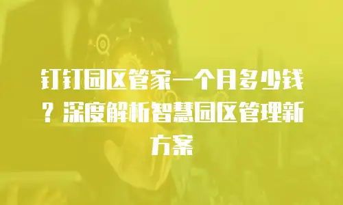 钉钉园区管家一个月多少钱？深度解析智慧园区管理新方案