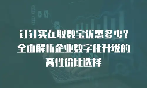 钉钉实在取数宝优惠多少？全面解析企业数字化升级的高性价比选择
