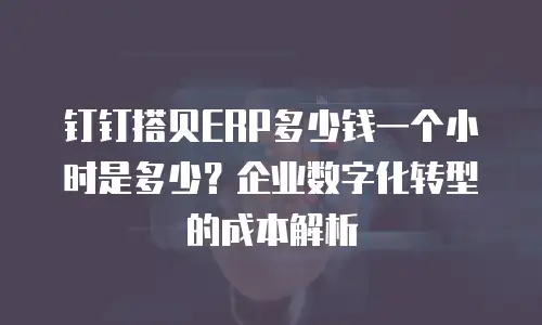 钉钉搭贝ERP多少钱一个小时是多少？企业数字化转型的成本解析