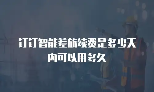 钉钉智能差旅续费是多少天内可以用多久