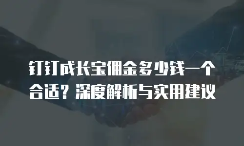 钉钉成长宝佣金多少钱一个合适？深度解析与实用建议