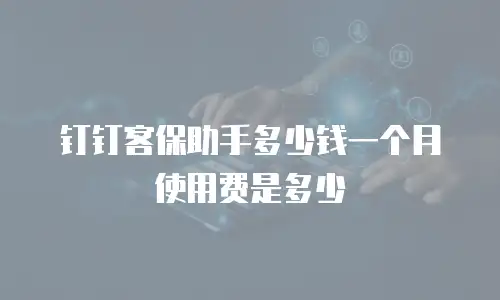 钉钉客保助手多少钱一个月使用费是多少