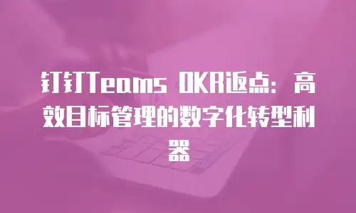 钉钉Teams OKR返点：高效目标管理的数字化转型利器