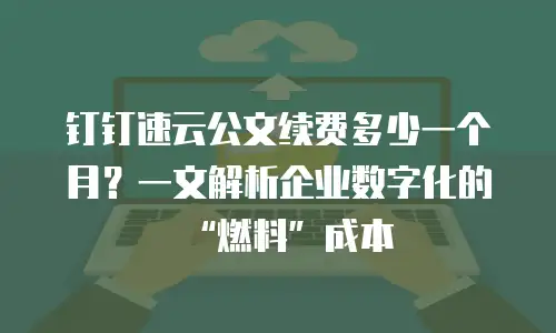钉钉速云公文续费多少一个月？一文解析企业数字化的“燃料”成本