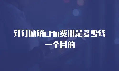 钉钉励销crm费用是多少钱一个月的