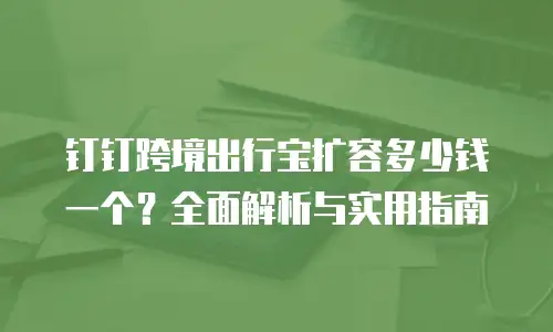 钉钉跨境出行宝扩容多少钱一个？全面解析与实用指南