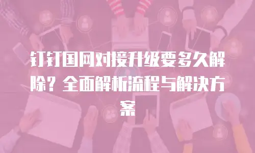 钉钉国网对接升级要多久解除？全面解析流程与解决方案