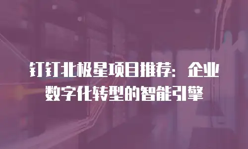 钉钉北极星项目推荐：企业数字化转型的智能引擎