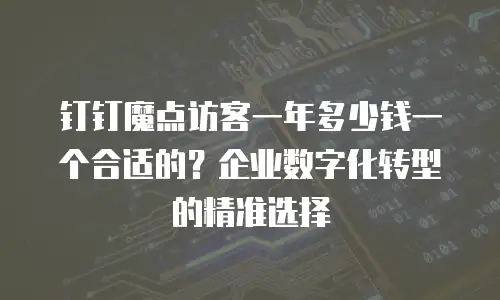 钉钉魔点访客一年多少钱一个合适的？企业数字化转型的精准选择
