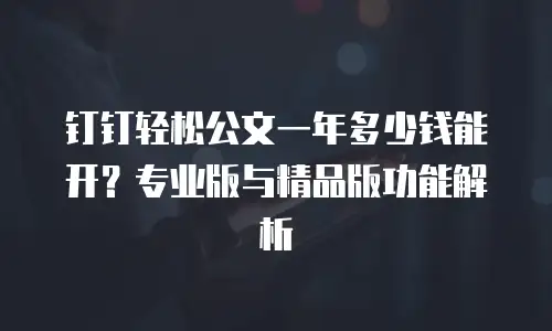 钉钉轻松公文一年多少钱能开？专业版与精品版功能解析