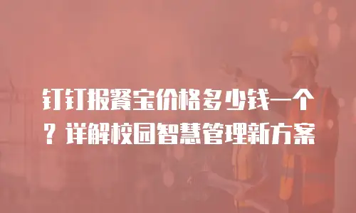 钉钉报餐宝价格多少钱一个？详解校园智慧管理新方案