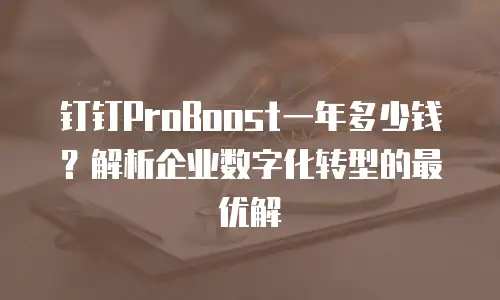 钉钉ProBoost一年多少钱？解析企业数字化转型的最优解
