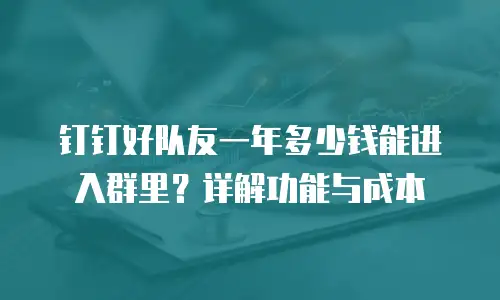 钉钉好队友一年多少钱能进入群里？详解功能与成本