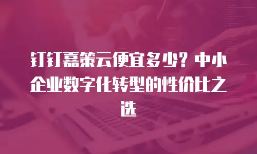 钉钉嘉策云便宜多少？中小企业数字化转型的性价比之选