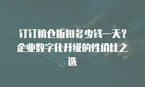 钉钉粮仓折扣多少钱一天？企业数字化升级的性价比之选