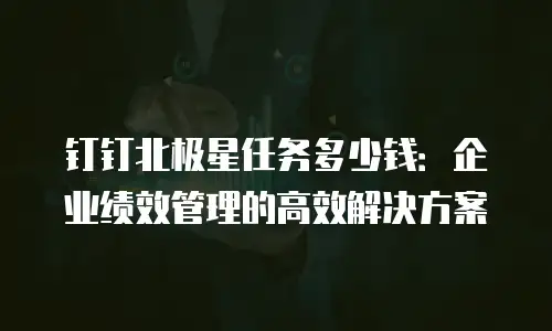 钉钉北极星任务多少钱：企业绩效管理的高效解决方案