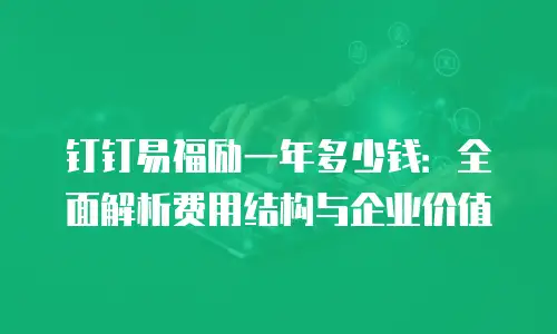 钉钉易福励一年多少钱：全面解析费用结构与企业价值