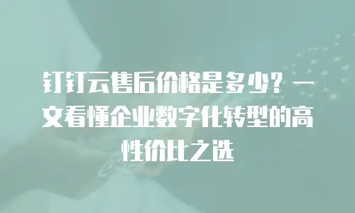 钉钉云售后价格是多少？一文看懂企业数字化转型的高性价比之选