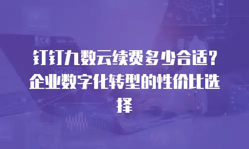 钉钉九数云续费多少合适？企业数字化转型的性价比选择