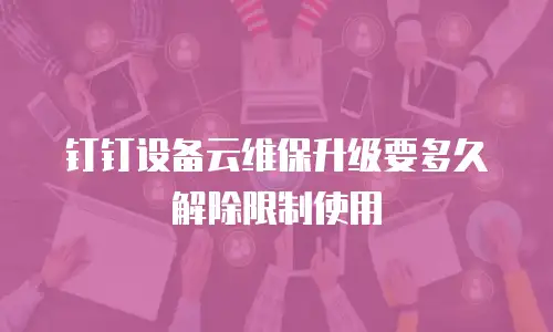 钉钉设备云维保升级要多久解除限制使用