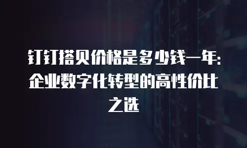 钉钉搭贝价格是多少钱一年：企业数字化转型的高性价比之选