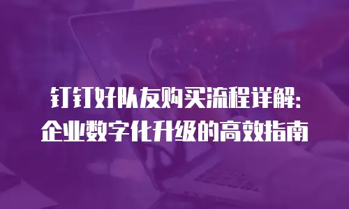 钉钉好队友购买流程详解：企业数字化升级的高效指南