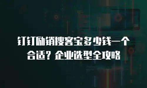 钉钉励销搜客宝多少钱一个合适？企业选型全攻略