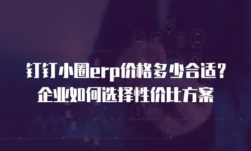 钉钉小圈erp价格多少合适？企业如何选择性价比方案