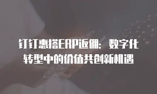 钉钉惠搭ERP返佣：数字化转型中的价值共创新机遇