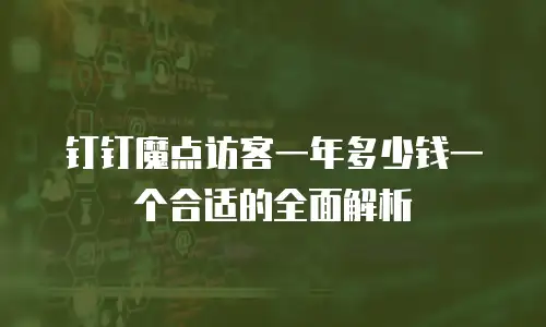 钉钉魔点访客一年多少钱一个合适的全面解析