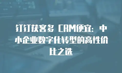 钉钉获客多 CRM便宜：中小企业数字化转型的高性价比之选