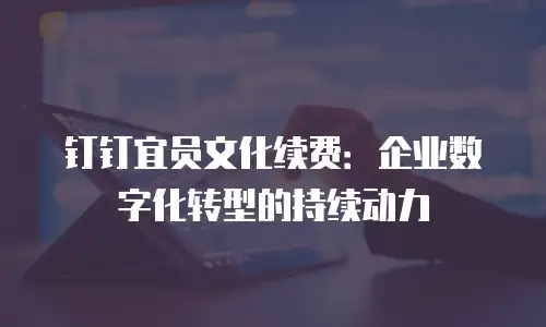 钉钉宜员文化续费：企业数字化转型的持续动力