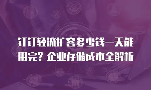 钉钉轻流扩容多少钱一天能用完？企业存储成本全解析