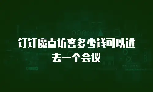 钉钉魔点访客多少钱可以进去一个会议
