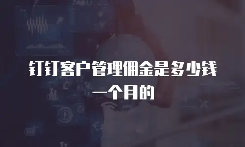 钉钉客户管理佣金是多少钱一个月的