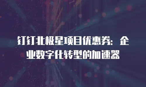 钉钉北极星项目优惠券：企业数字化转型的加速器