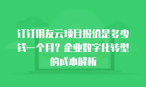 钉钉用友云项目报价是多少钱一个月？企业数字化转型的成本解析