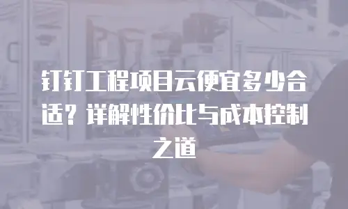 钉钉工程项目云便宜多少合适？详解性价比与成本控制之道