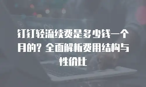 钉钉轻流续费是多少钱一个月的？全面解析费用结构与性价比