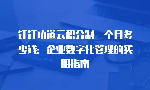 钉钉功道云积分制一个月多少钱：企业数字化管理的实用指南