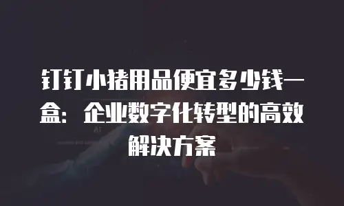 钉钉小猪用品便宜多少钱一盒：企业数字化转型的高效解决方案