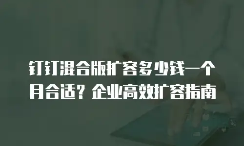 钉钉混合版扩容多少钱一个月合适？企业高效扩容指南