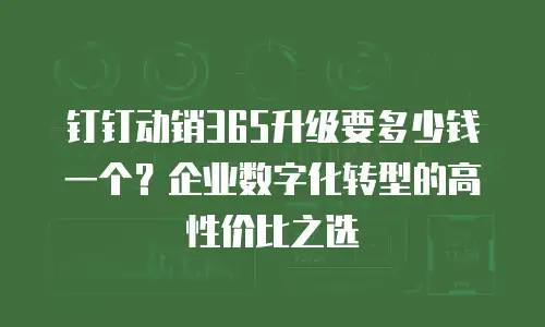 钉钉动销365升级要多少钱一个？企业数字化转型的高性价比之选