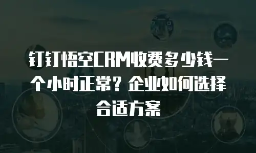 钉钉悟空CRM收费多少钱一个小时正常？企业如何选择合适方案