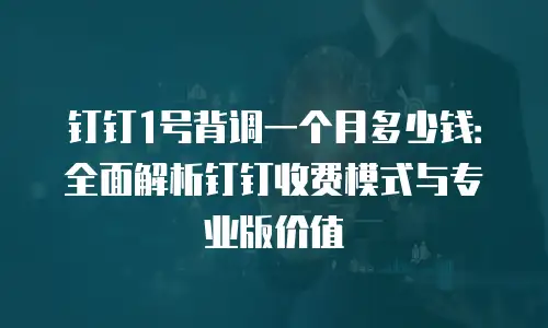 钉钉1号背调一个月多少钱：全面解析钉钉收费模式与专业版价值